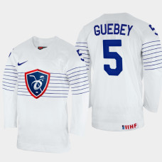 France #5 Enzo Guebey 2022 IIHF World Championship White Home Jersey