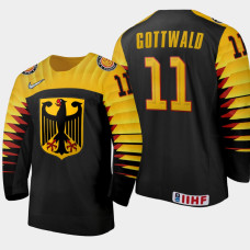 Men's Germany Michael Gottwald #11 2021 IIHF U18 World Championship Away Black Jersey