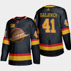 Vancouver Canucks Jonah Gadjovich #41 2021 Flying Skate Authentic Black Jersey