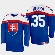 Slovakia #35 Adam Huska 2022 IIHF World Championship Blue Away Jersey