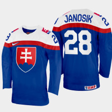 Slovakia #28 Adam Janosik 2022 IIHF World Championship Blue Away Jersey