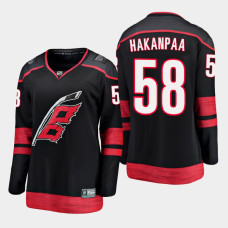 Women Carolina Hurricanes Jani Hakanpaa #58 2021 Alternate Black Jersey