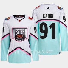 Nazem Kadri 2023 NHL All-Star Western Conference Calgary Flames White Authentic #91 Jersey