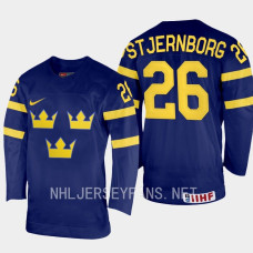 Victor Stjernborg 2023 IIHF World Junior Championship Sweden Jersey Navy #26 Uniform