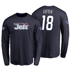 Winnipeg Jets Bryan Little #18 Navy Long Sleeve T-Shirt