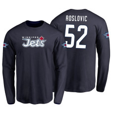 Winnipeg Jets Jack Roslovic #52 Navy Long Sleeve T-Shirt