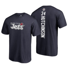 Winnipeg Jets Michael Hutchinson #34 Navy Backer T-shirt