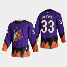 Men's Arizona Coyotes Alex Goligoski #33 2021 Season Reverse Retro Authentic Special Edition Purple Jersey