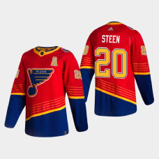 Men's St. Louis Blues Alexander Steen #20 2021 Season Reverse Retro Authentic Pro Special Edition Red Jersey