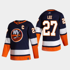 Men's New York Islanders Anders Lee #27 2021 Season Reverse Retro Authentic Special Edition Blue Jersey