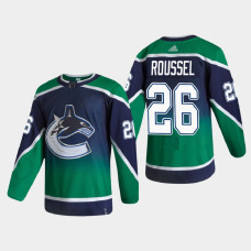 Men's Vancouver Canucks Antoine Roussel #26 2021 Season Reverse Retro Authentic Blue Jersey