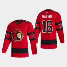 Men's Ottawa Senators Austin Watson #16 2021 Season Reverse Retro Authentic Special Edition Red Jersey