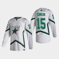 Men's Dallas Stars Blake Comeau #15 2021 Season Reverse Retro Authentic White Jersey