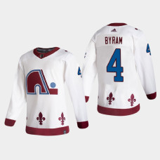 Men's Colorado Avalanche Bowen Byram #4 2021 Season Reverse Retro Authentic White Jersey