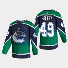 Men's Vancouver Canucks Braden Holtby #49 2021 Season Reverse Retro Authentic Blue Jersey