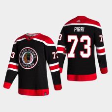 Men's Chicago Blackhawks Brandon Pirri #73 2021 Season Reverse Retro Authentic Special Edition Black Jersey