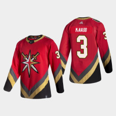 Men's Vegas Golden Knights Brayden McNabb #3 Season Reverse Retro Authentic Pro Special Edition Red Jersey With 2023 Stanley Cup Patch