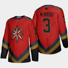 Men Vegas Golden Knights Brayden Mcnabb #3 2021 Season Reverse Retro Fourth Authentic Red Jersey