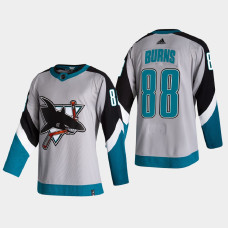 Men San Jose Sharks Brent Burns #88 2021 Season Reverse Retro Special Edition Authentic Gray Jersey