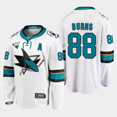 Men San Jose Sharks Brent Burns #88 2021 Season Reverse Retro 30th Anniversary White Jersey