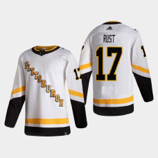 Men's Pittsburgh Penguins Bryan Rust #17 2021 Season Reverse Retro Authentic Pro Special Edition White Jersey