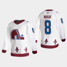 Men's Colorado Avalanche Cale Makar #8 2021 Season Reverse Retro Authentic Special Edition White Jersey