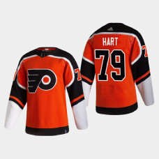 Men's Philadelphia Flyers Carter Hart #79 2021 Season Reverse Retro Authentic Pro Special Edition Orange Jersey