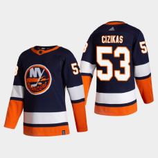 Men's New York Islanders Casey Cizikas #53 2021 Season Reverse Retro Authentic Special Edition Blue Jersey