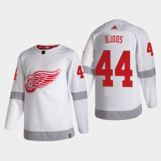 Men's Detroit Red Wings Christian Djoos #44 2021 Season Reverse Retro Authentic Special Edition White Jersey