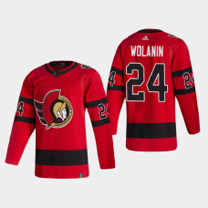 Men's Ottawa Senators Christian Wolanin #24 2021 Season Reverse Retro Authentic Special Edition Red Jersey