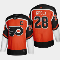 Men Philadelphia Flyers Claude Giroux #28 2021 Season Reverse Retro Fourth Authentic Orange Jersey