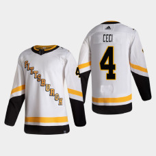 Men's Pittsburgh Penguins Cody Ceci #4 2021 Season Reverse Retro Authentic Pro Special Edition White Jersey