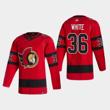 Men's Ottawa Senators Colin White #36 2021 Season Reverse Retro Authentic Special Edition Red Jersey