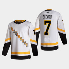 Men's Pittsburgh Penguins Colton Sceviour #7 2021 Season Reverse Retro Authentic Pro Special Edition White Jersey