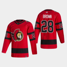 Men's Ottawa Senators Connor Brown #28 2021 Season Reverse Retro Authentic Special Edition Red Jersey