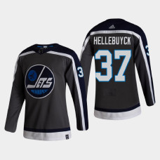 Men's Winnipeg Jets Connor Hellebuyck #37 2021 Season Reverse Retro Authentic Gray Jersey