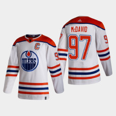 Men's Edmonton Oilers Connor McDavid #97 2021 Season Reverse Retro Authentic Special Edition White Jersey