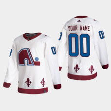 Men's Colorado Avalanche Custom #00 2021 Season Reverse Retro Authentic Special Edition White Jersey