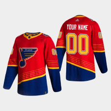 Men's St. Louis Blues Custom #00 2021 Season Reverse Retro Authentic Pro Special Edition Red Jersey