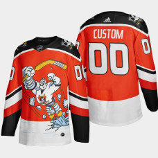 Men Anaheim Ducks Custom #00 2021 Season Reverse Retro Third Authentic Orange Jersey