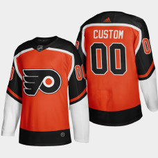 Men Philadelphia Flyers Custom #00 2021 Season Reverse Retro Fourth Authentic Orange Jersey