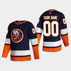 Men's New York Islanders Custom #00 2021 Season Reverse Retro Authentic Special Edition Blue Jersey