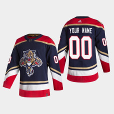 Men's Florida Panthers Custom #00 2021 Season Reverse Retro Authentic Special Edition Navy Jersey