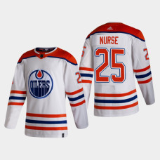 Men's Edmonton Oilers Darnell Nurse #25 2021 Season Reverse Retro Authentic Special Edition White Jersey