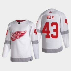 Men's Detroit Red Wings Darren Helm #43 2021 Season Reverse Retro Authentic White Jersey