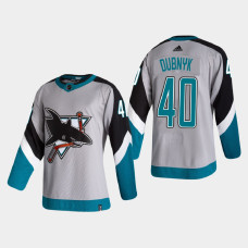 Men's San Jose Sharks Devan Dubnyk #40 2021 Season Reverse Retro Authentic Pro Special Edition Gray Jersey