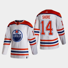 Men's Edmonton Oilers Devin Shore #14 2021 Season Reverse Retro Authentic Special Edition White Jersey