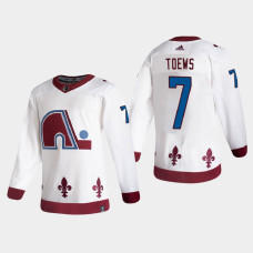 Men's Colorado Avalanche Devon Toews #7 2021 Season Reverse Retro Authentic Pro Special Edition White Jersey