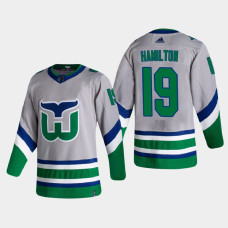 Men's Carolina Hurricanes Dougie Hamilton #19 2021 Season Reverse Retro Authentic Green Jersey