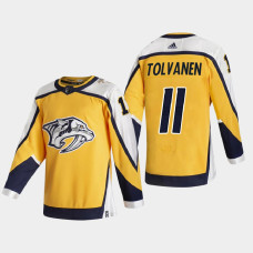 Men Nashville Predators Eeli Tolvanen #11 2021 Season Reverse Retro Special Edition Authentic Gold Jersey